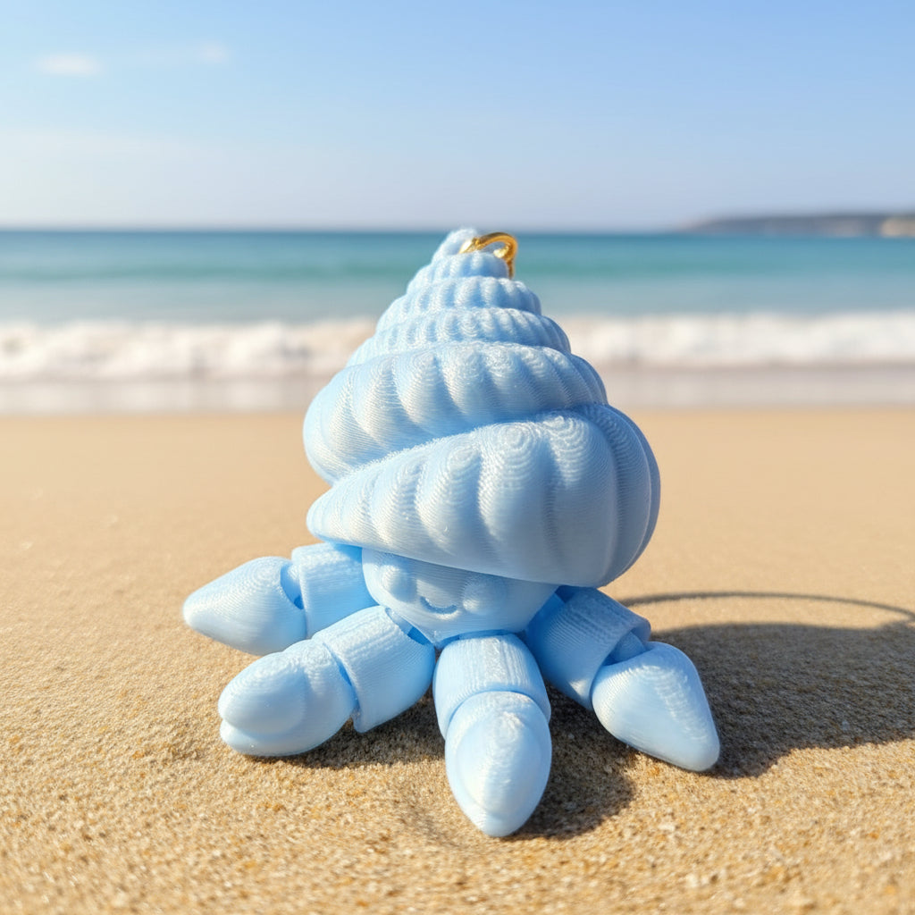 3D printed hermit crab keychain