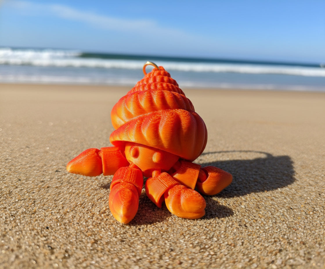 3D printed hermit crab keychain