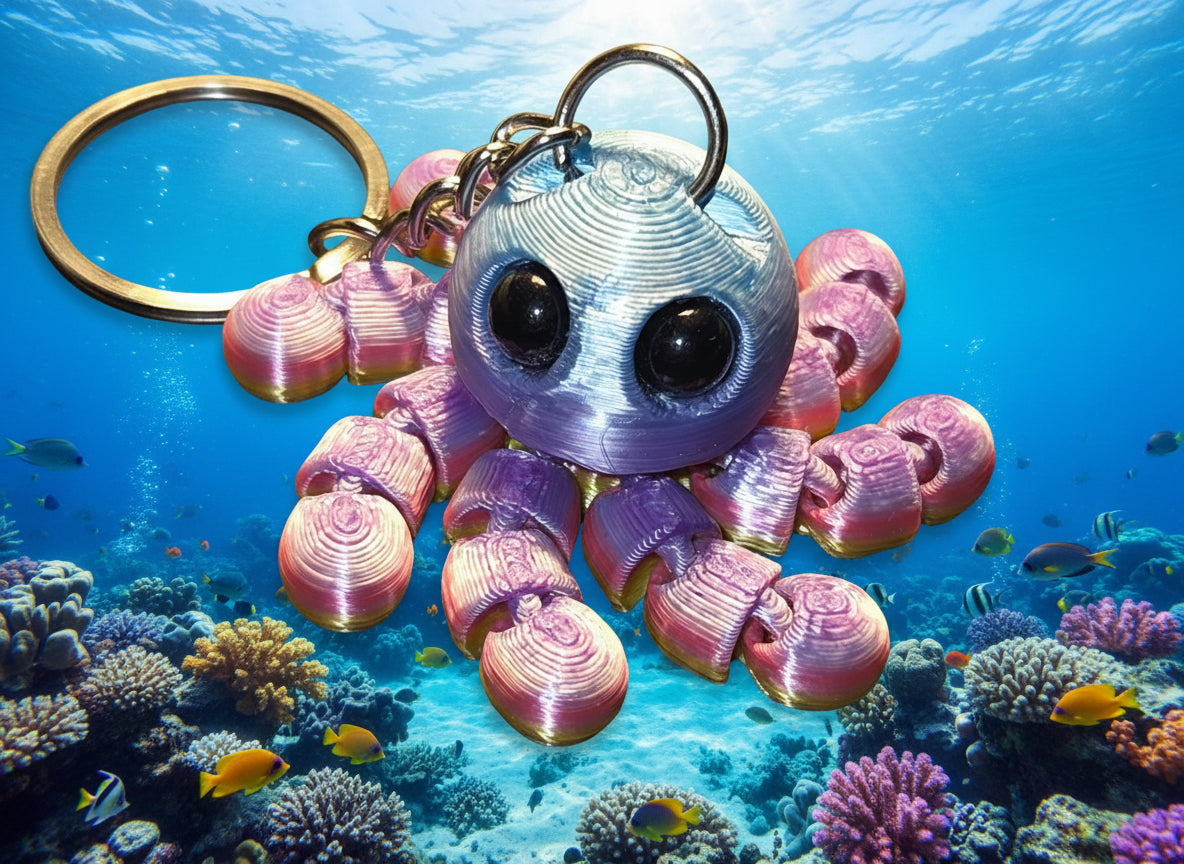 3D octopus keychain