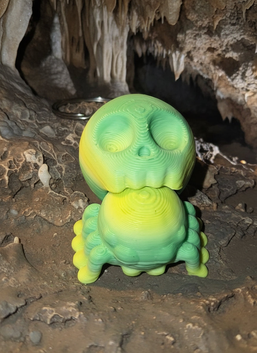 3D printed skull spider keychain