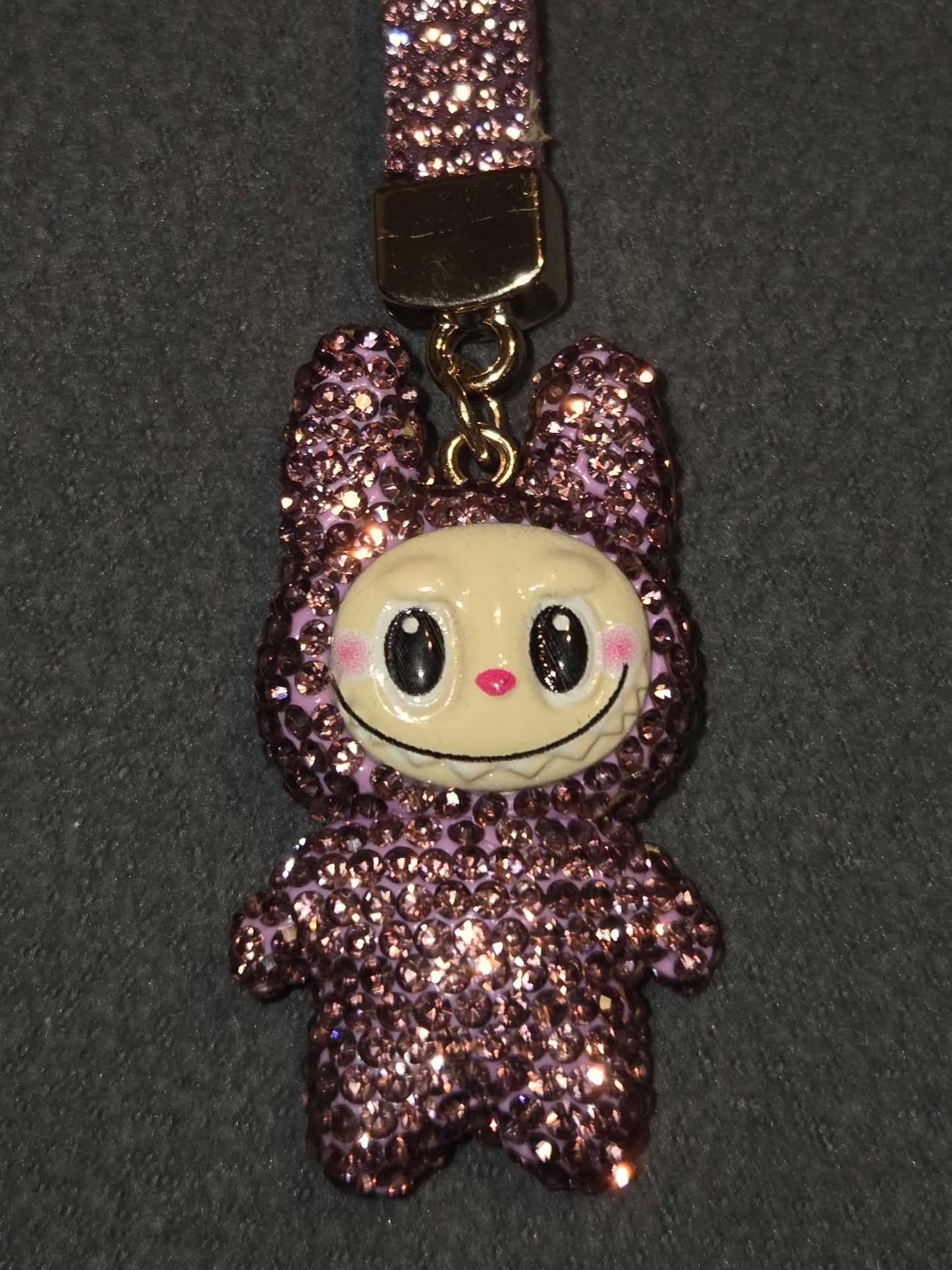 Authentic pop mart the monster the Labubu keychain rhinestones