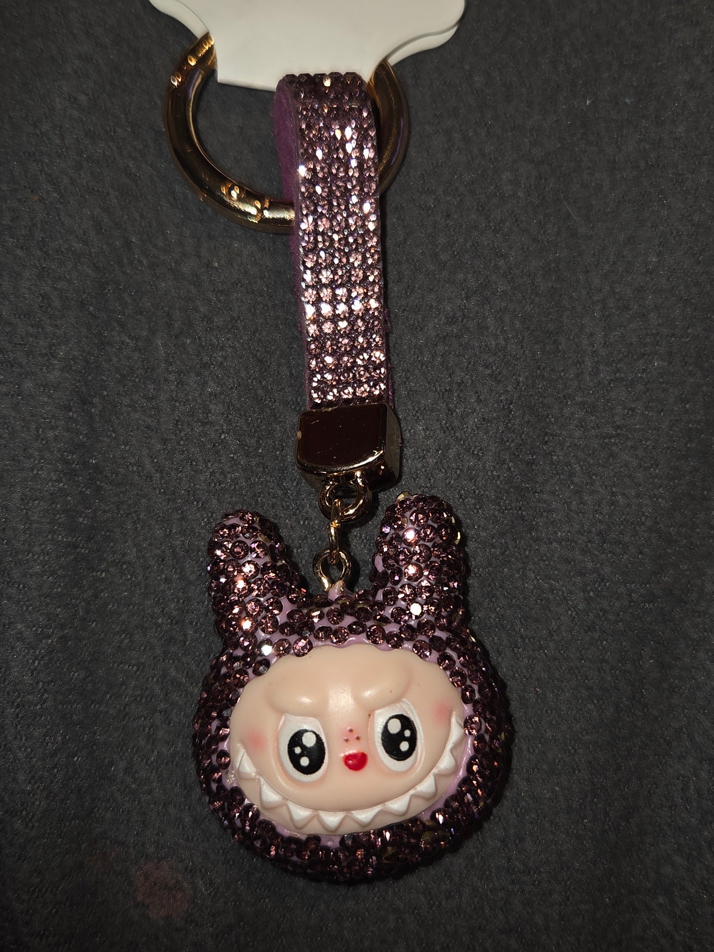 Authentic pop mart the monster the Labubu keychain rhinestones 2