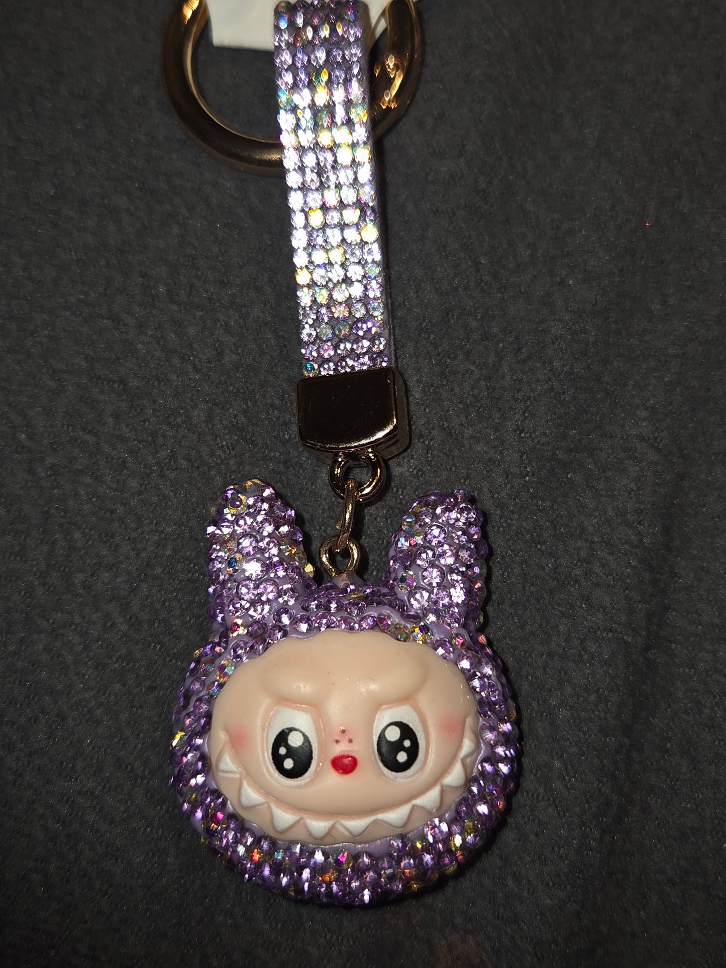 Authentic pop mart the monster the Labubu keychain rhinestones 2