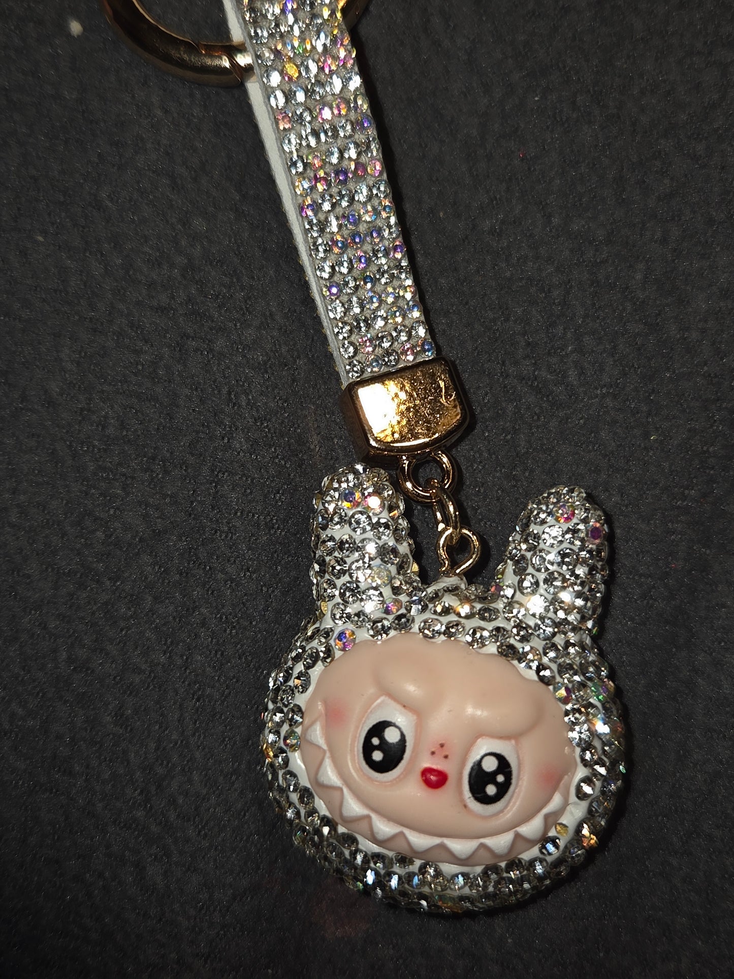 Authentic pop mart the monster the Labubu keychain rhinestones 2