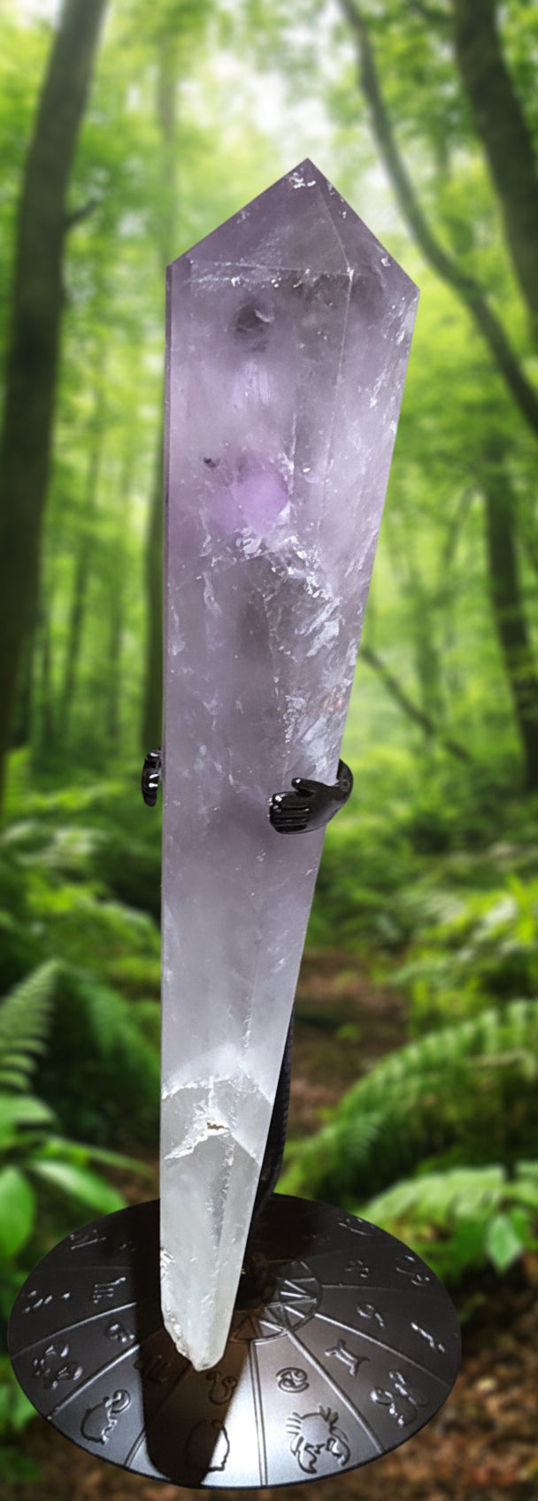 Purple feather fluoride wand with holder
