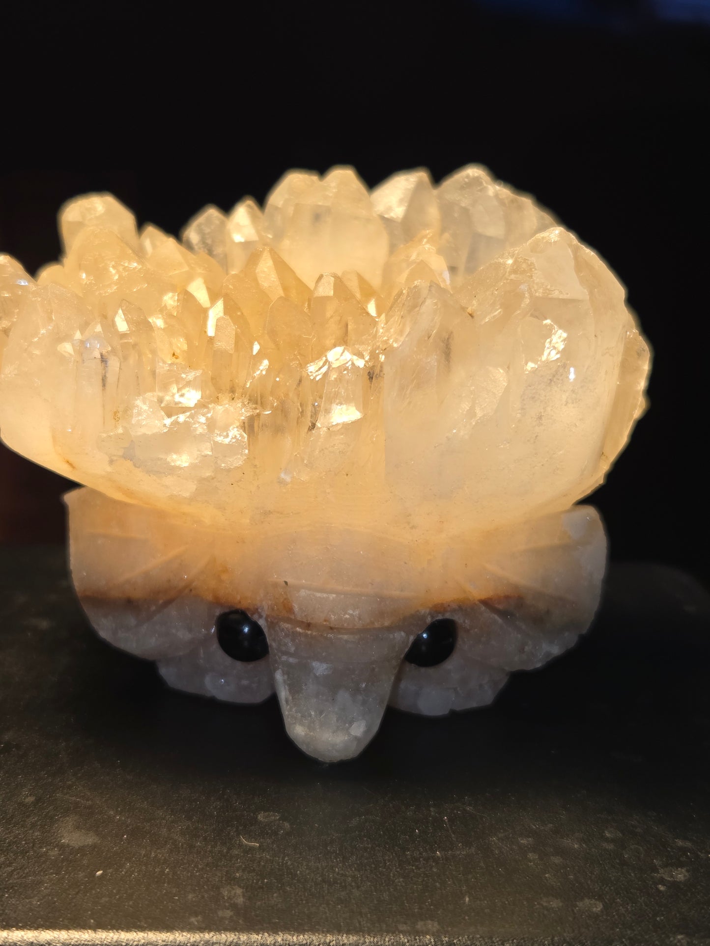 Quartz elephant carving