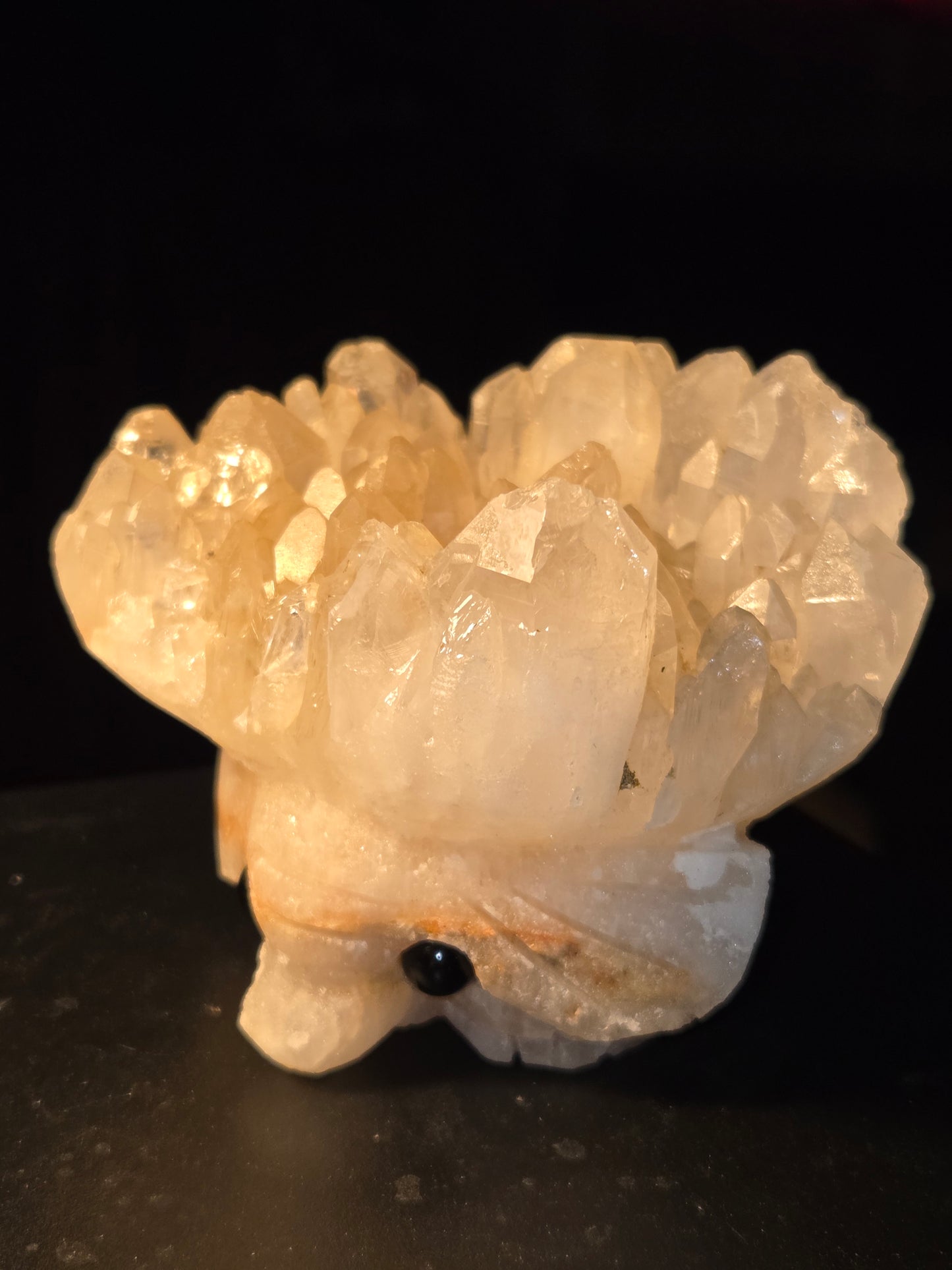 Quartz elephant carving