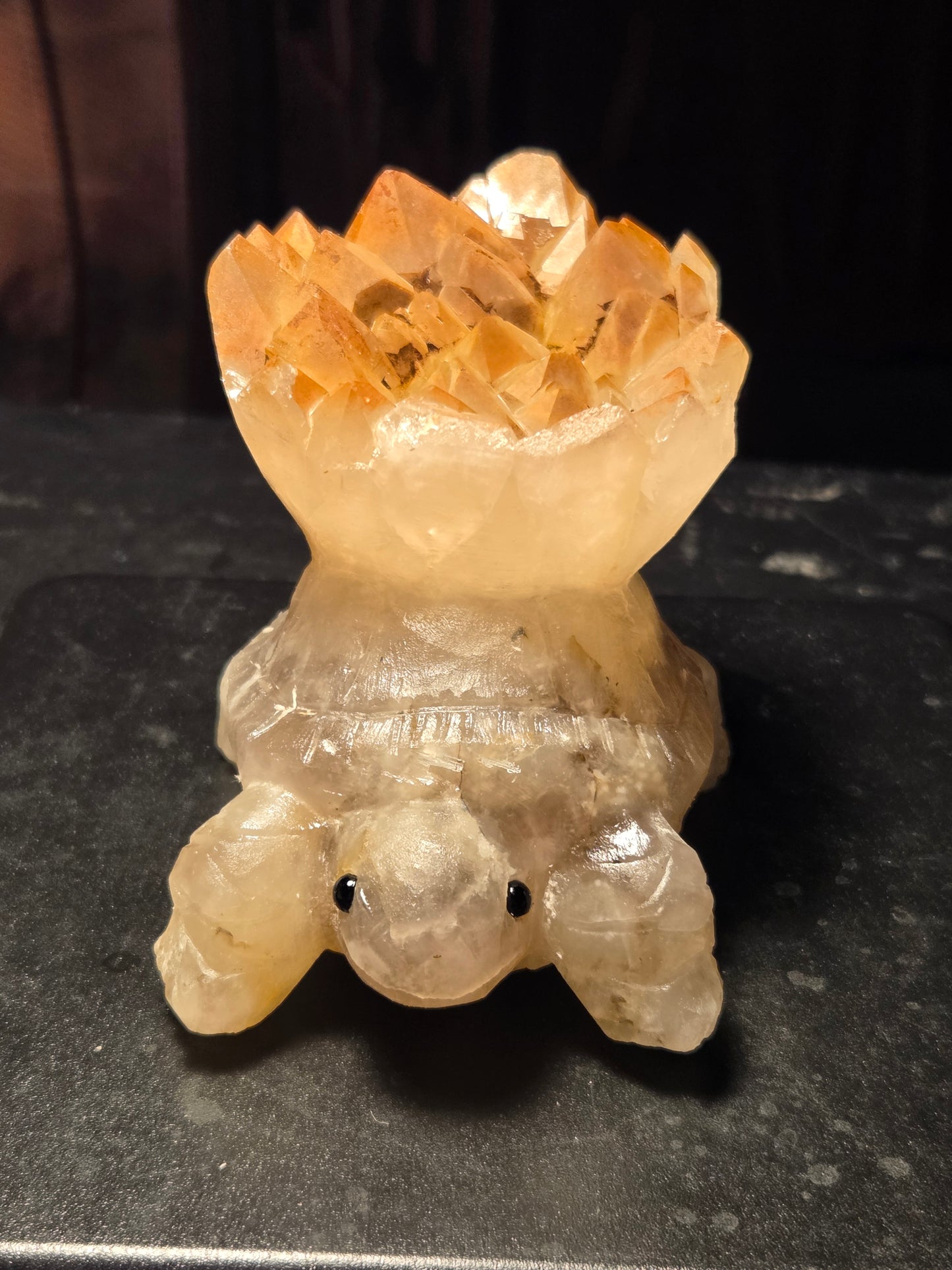 Quartz crystal carving turtle