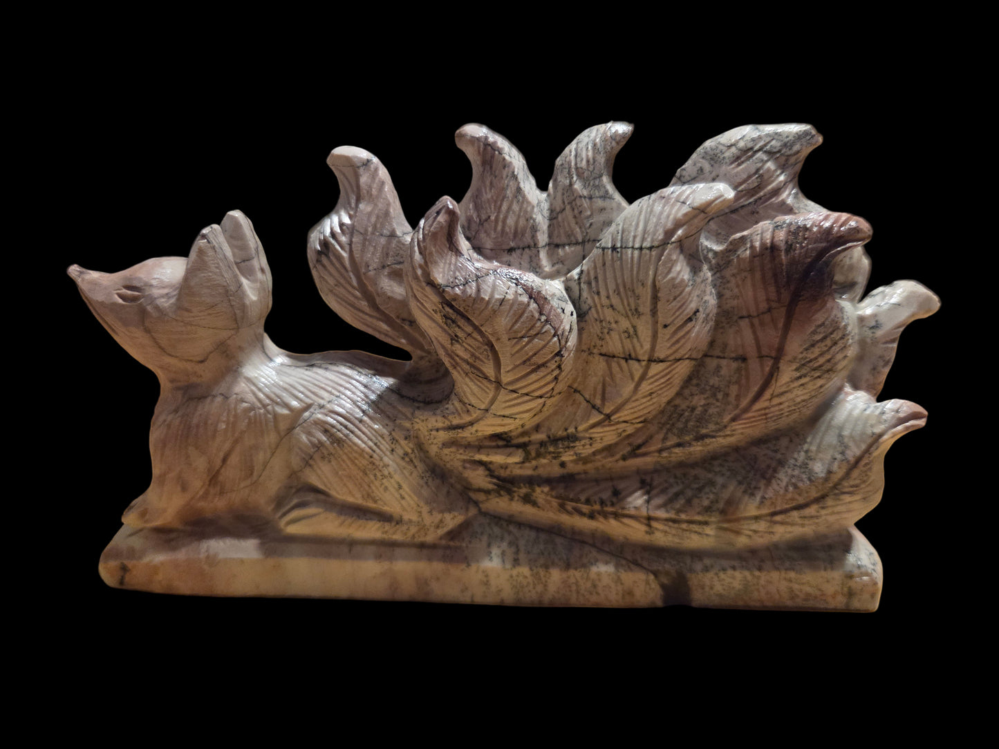 Pink picture jasper 9 tail fox