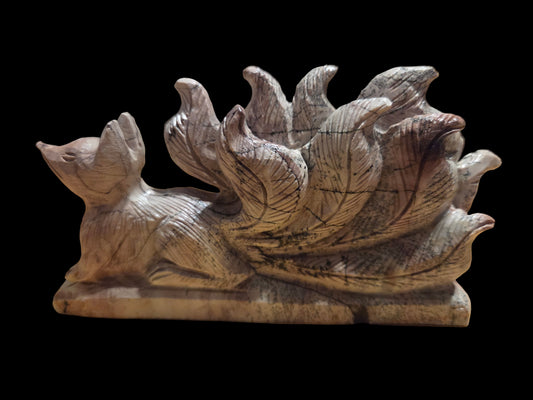 Pink picture jasper 9 tail fox