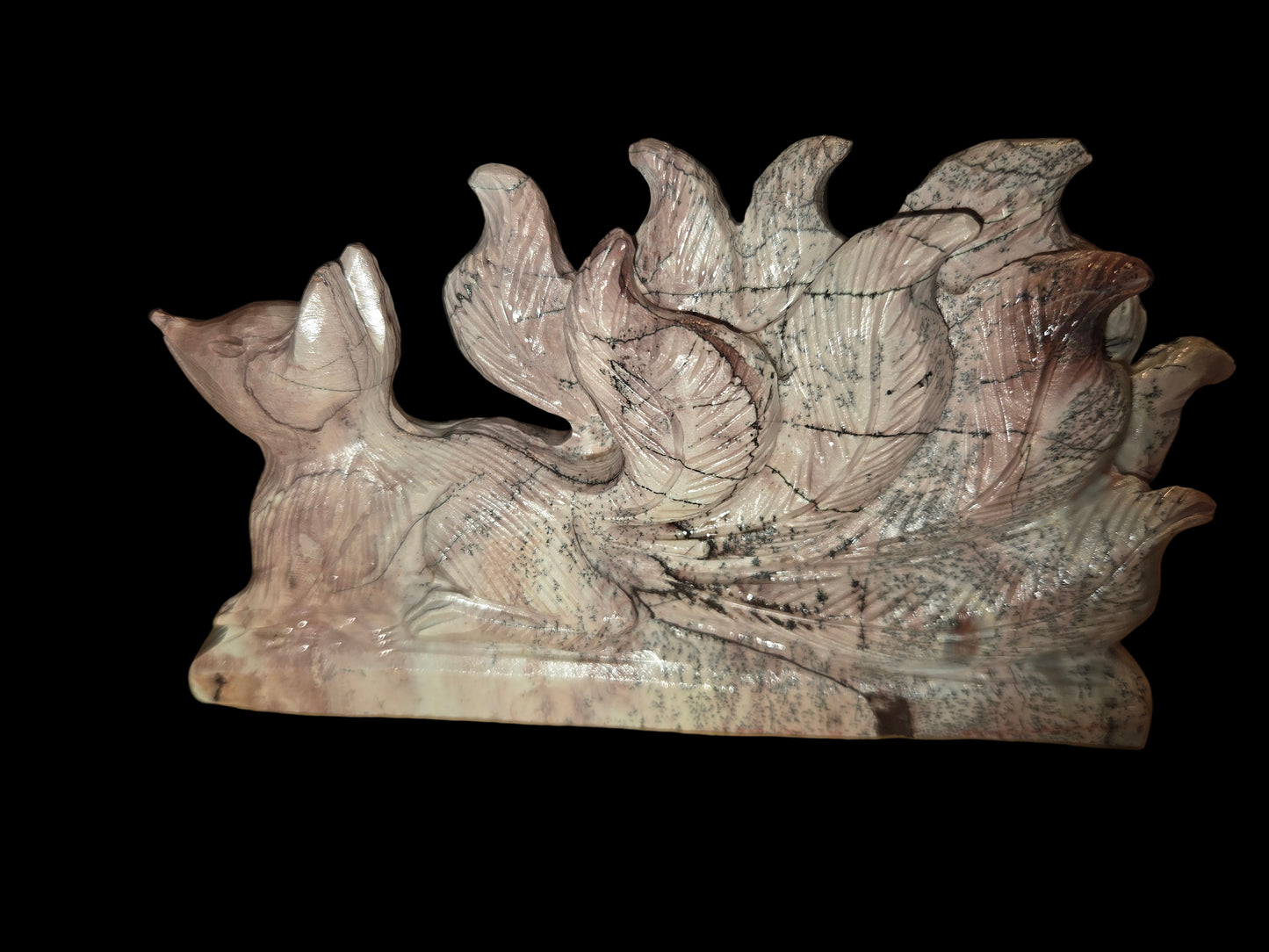 Pink picture jasper 9 tail fox