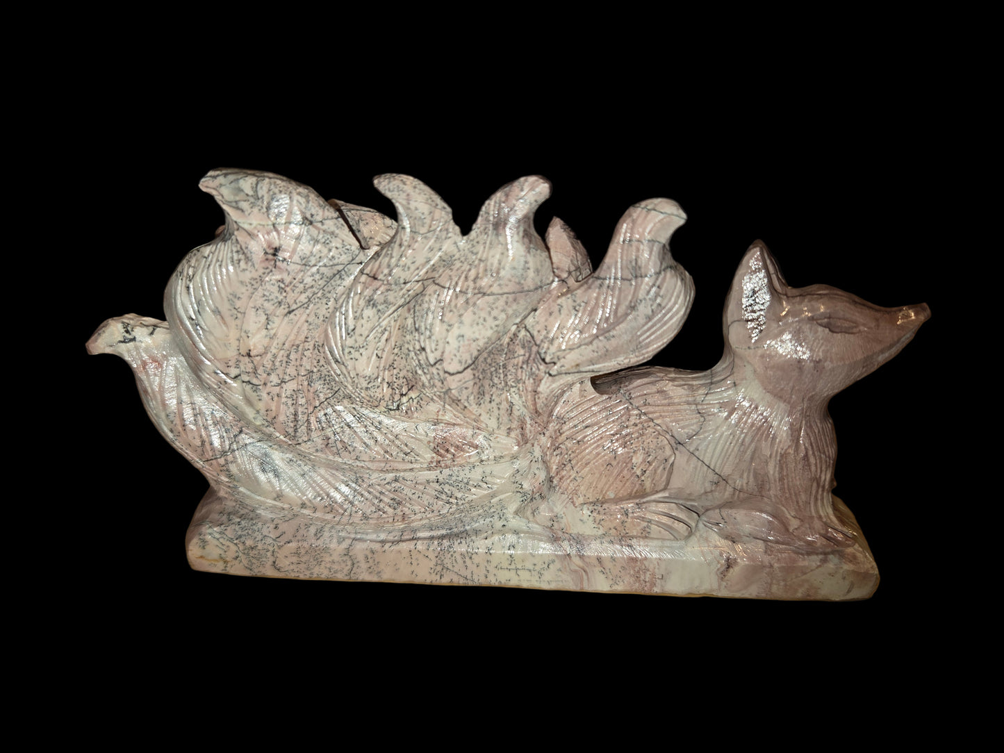 Pink picture jasper 9 tail fox