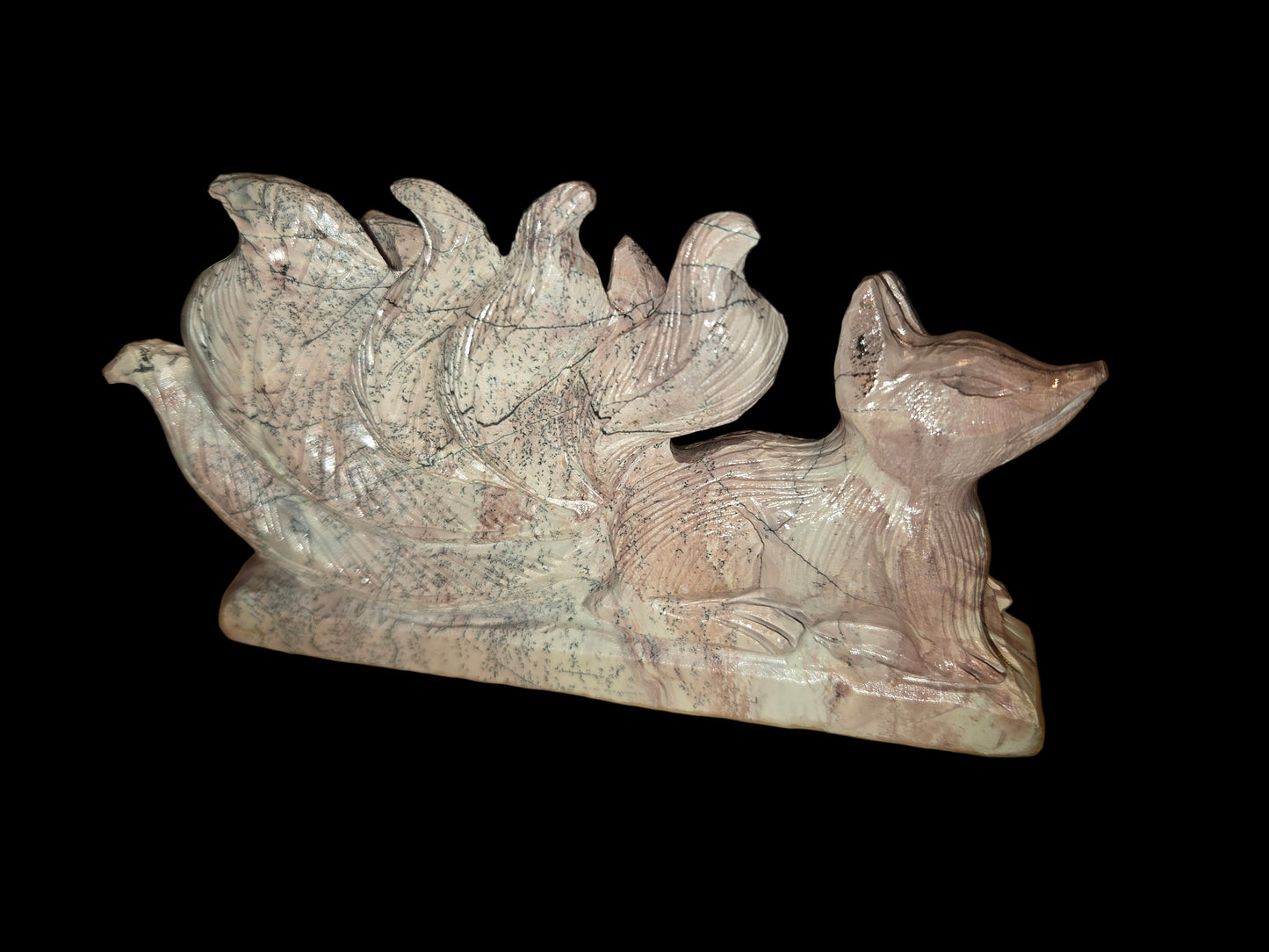 Pink picture jasper 9 tail fox