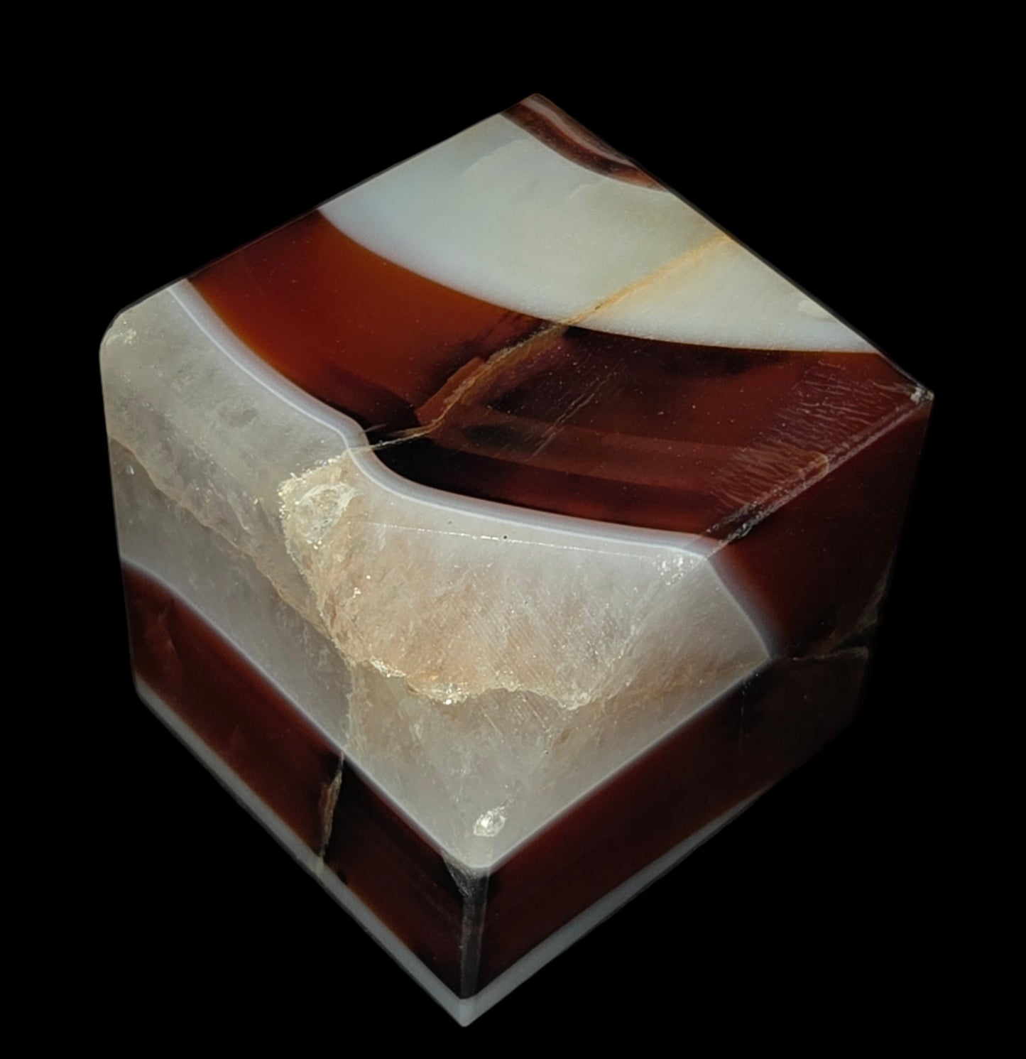 Carnelian lace agate cube