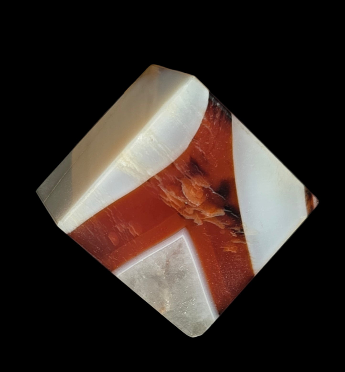 Carnelian lace agate cube