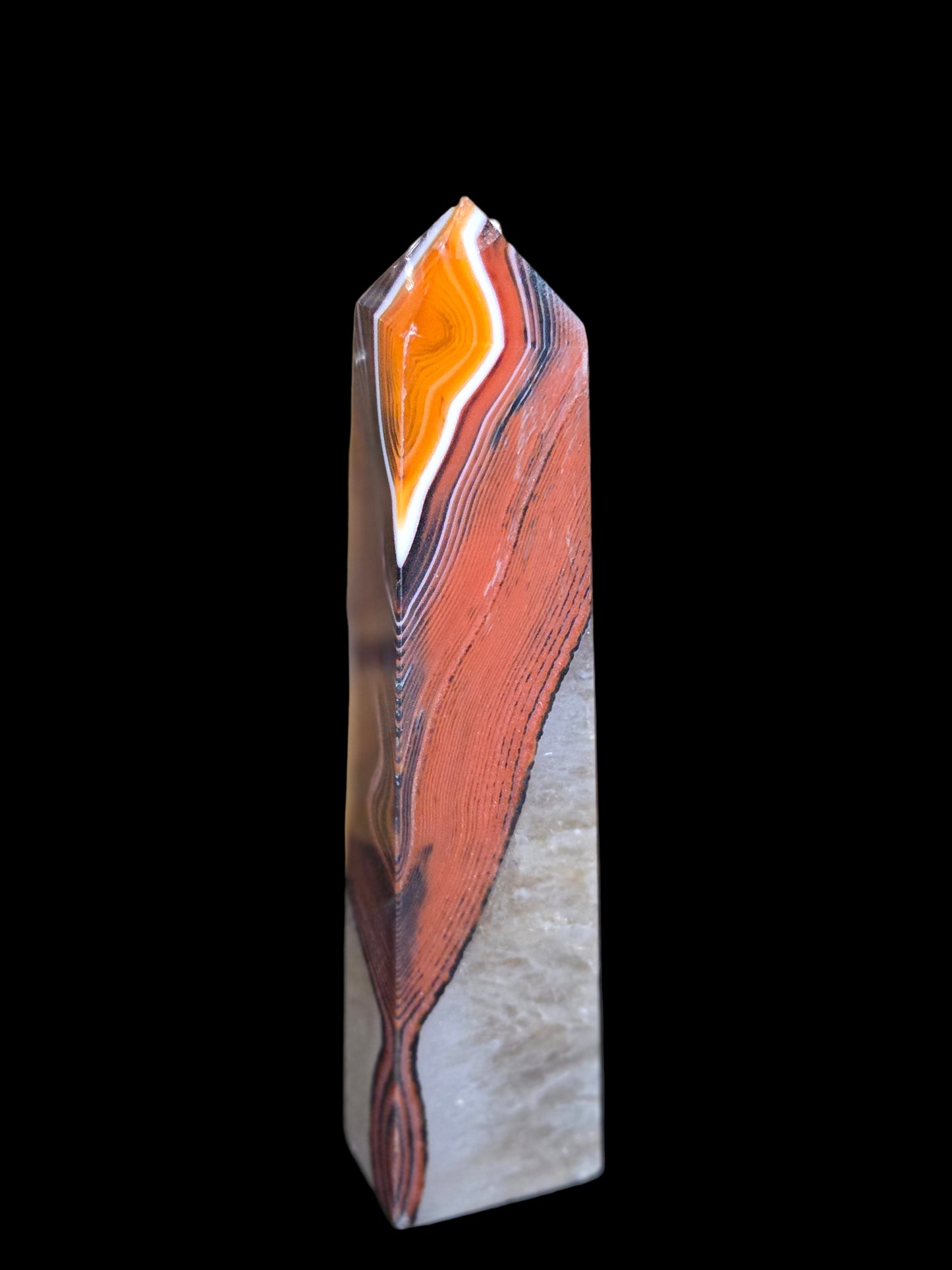 Carnelian lace agate tower