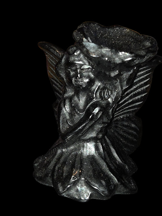 Obsidian fairy sphere holder