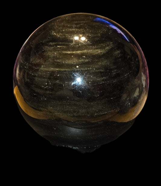 Golden obsidian sphere