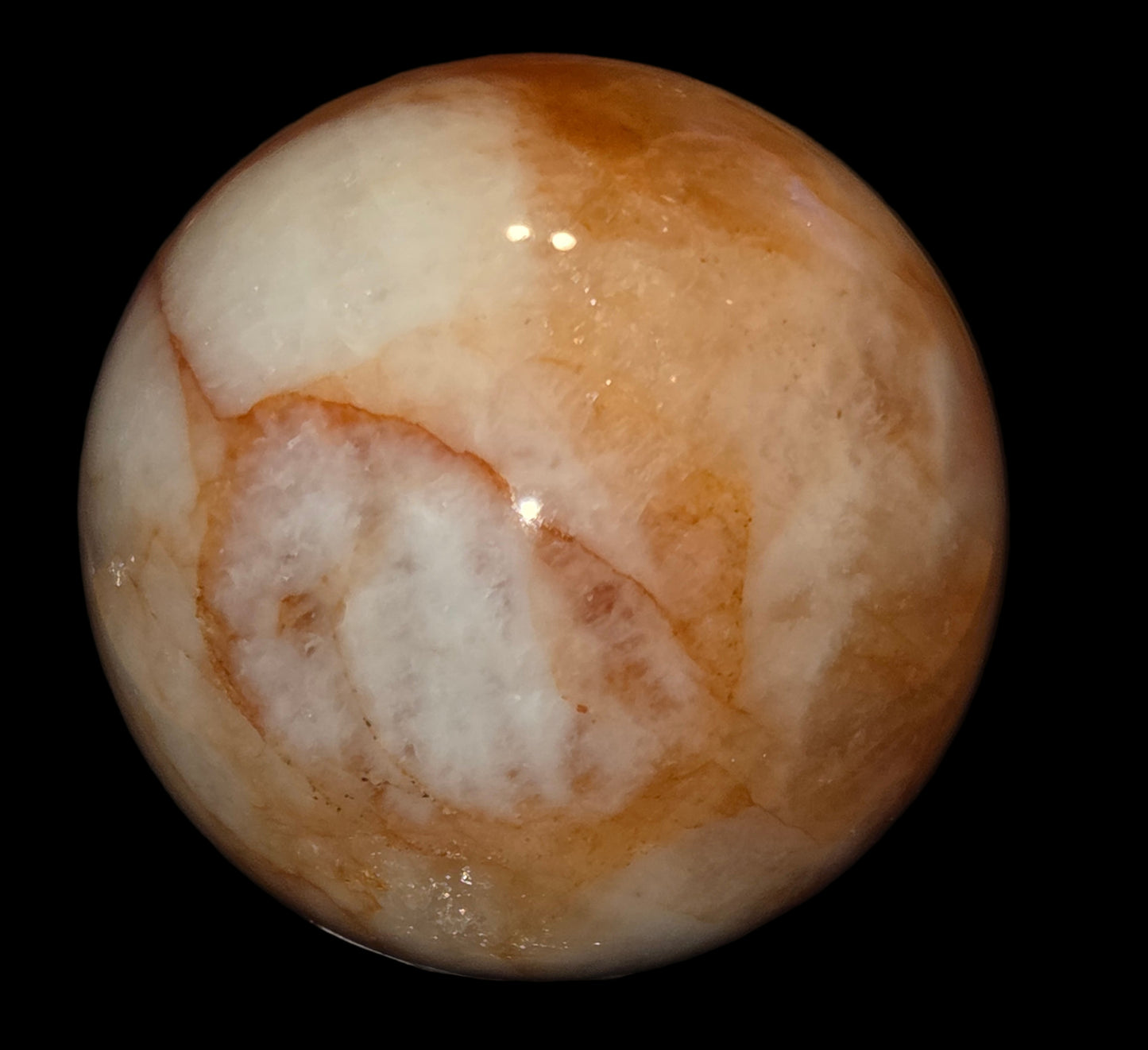 Fire quartz sphere