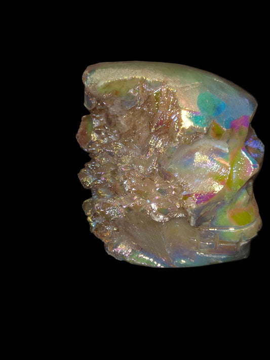 Aurora quartz skull