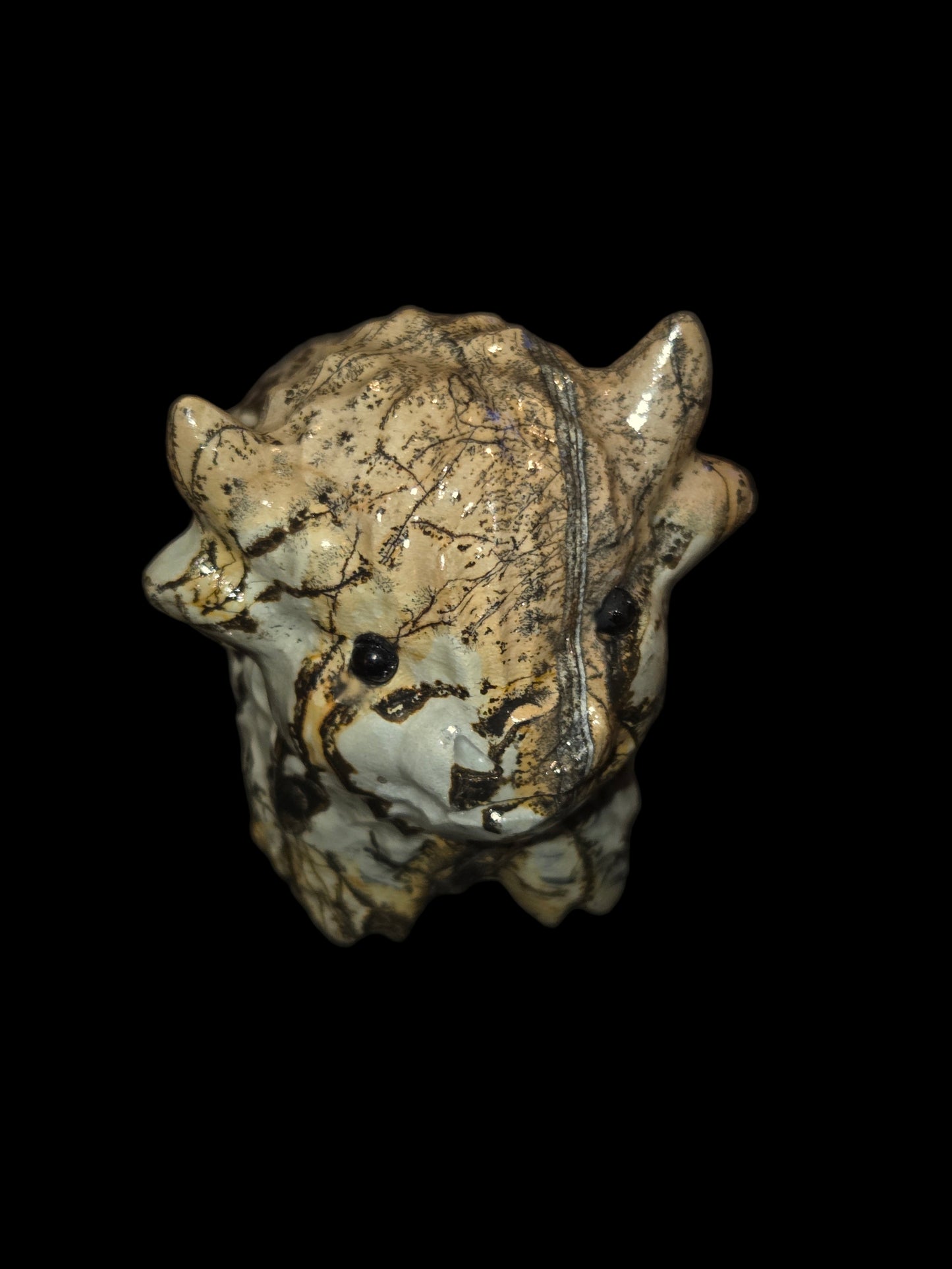 Picture jasper highland cow carving
