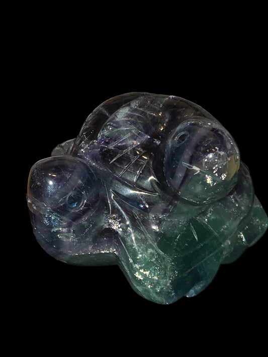 Rainbow fluoride snake turtle carving