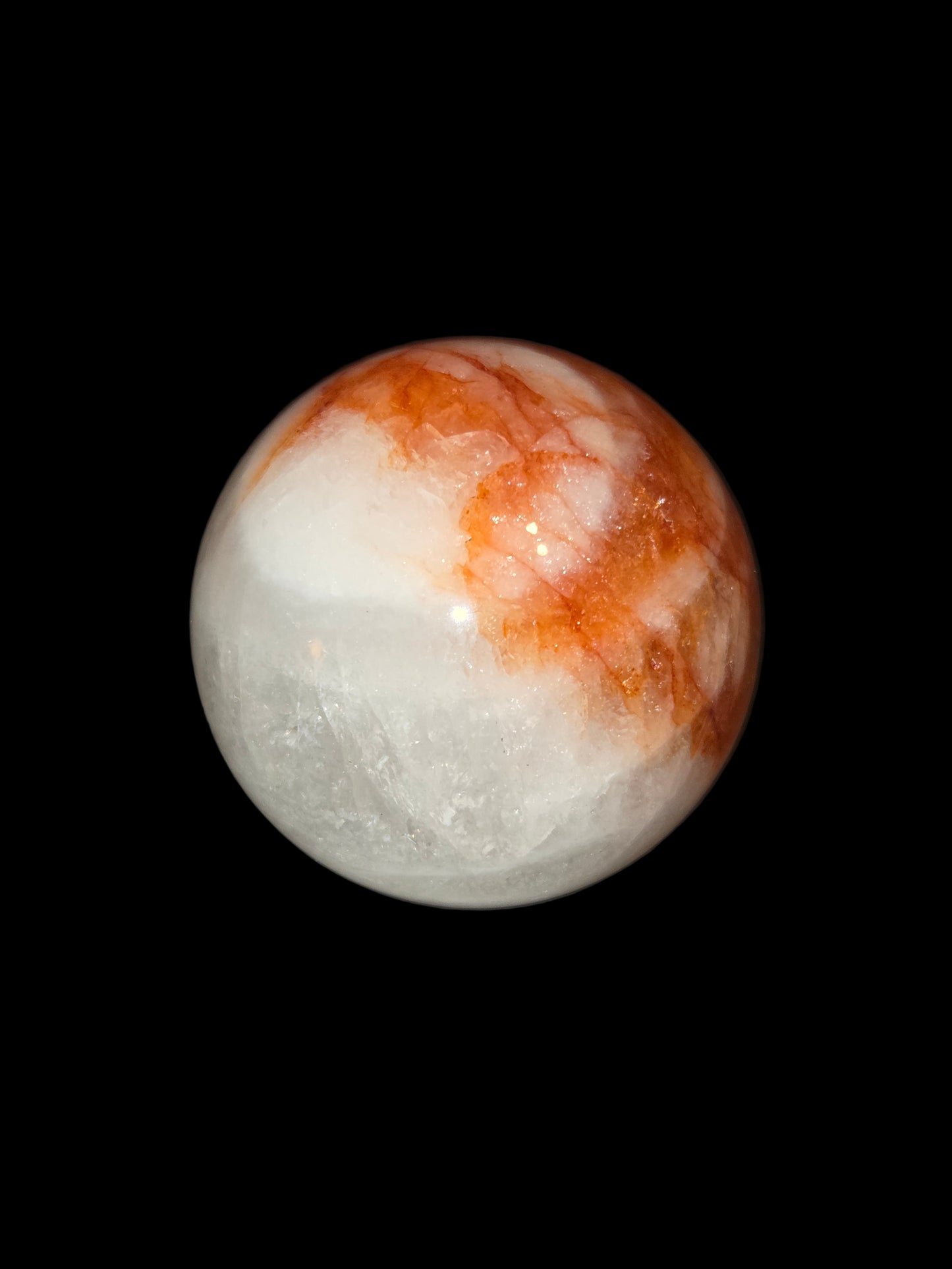 Fire quartz sphere
