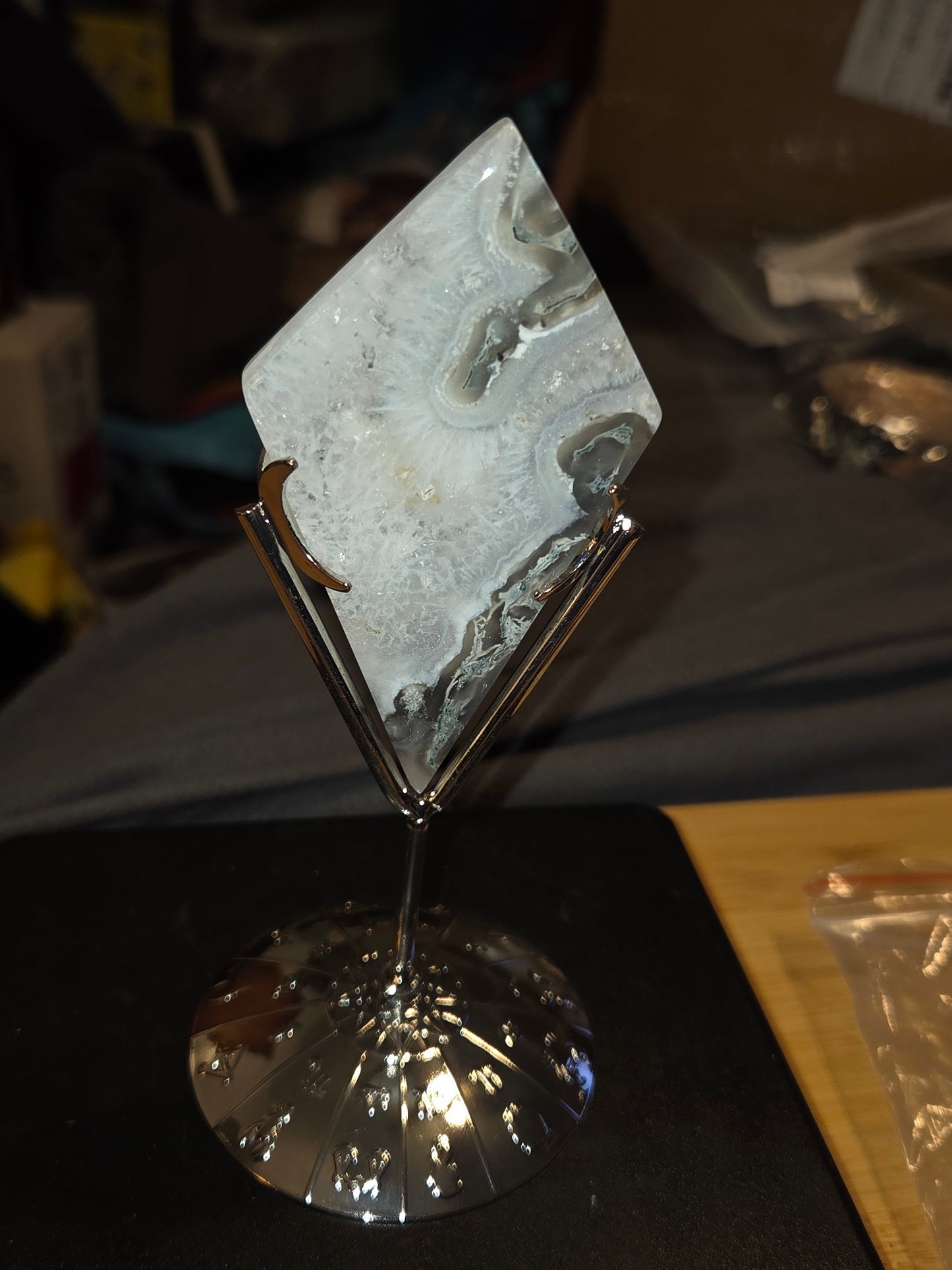Moss agate diamond