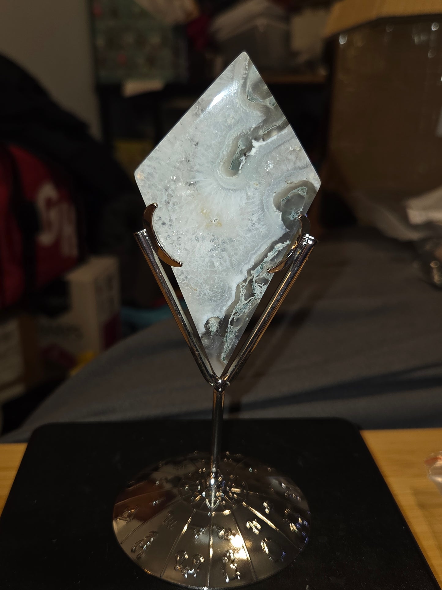 Moss agate diamond