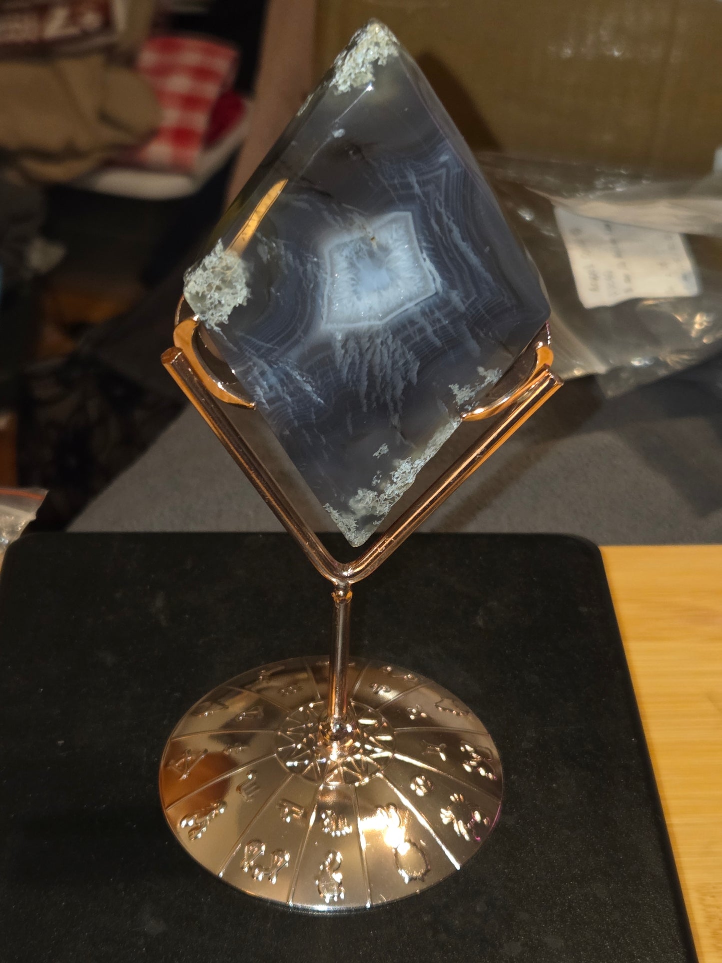 Moss agate diamond