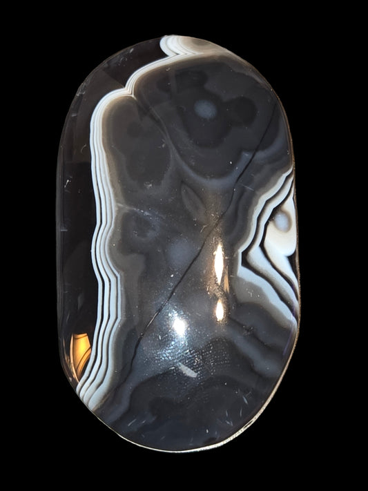 Botswana banded agate palm stone
