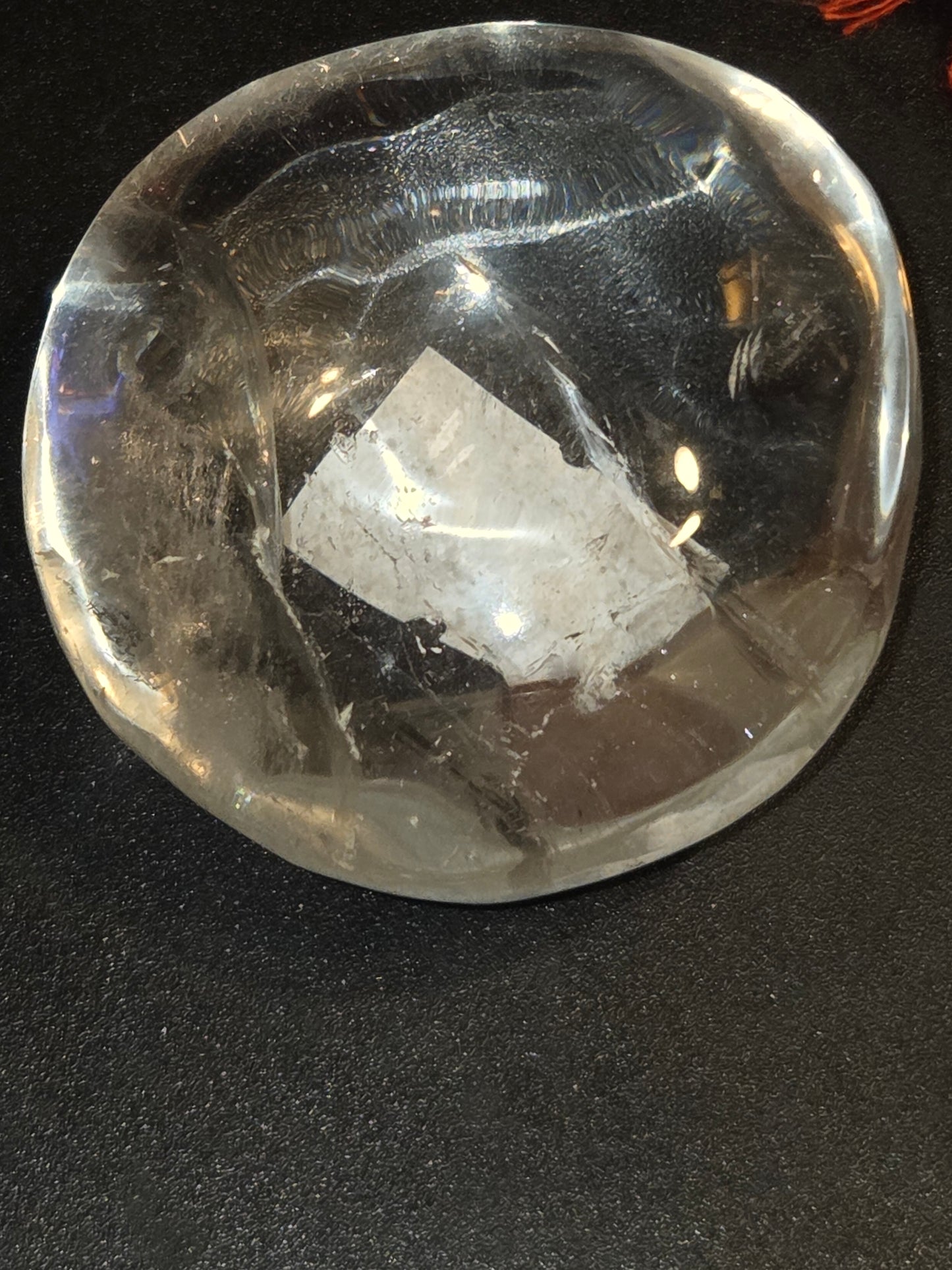 Clear quartz palm stone