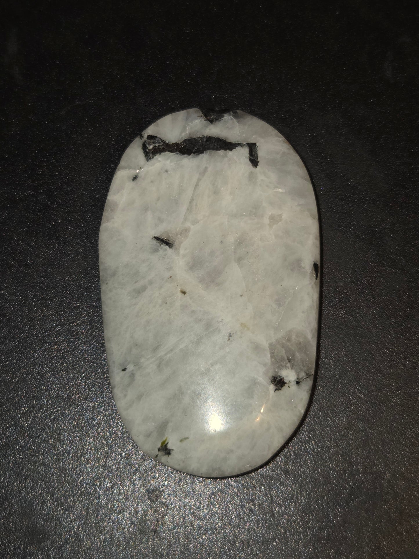 Rainbow moonstone palm stone