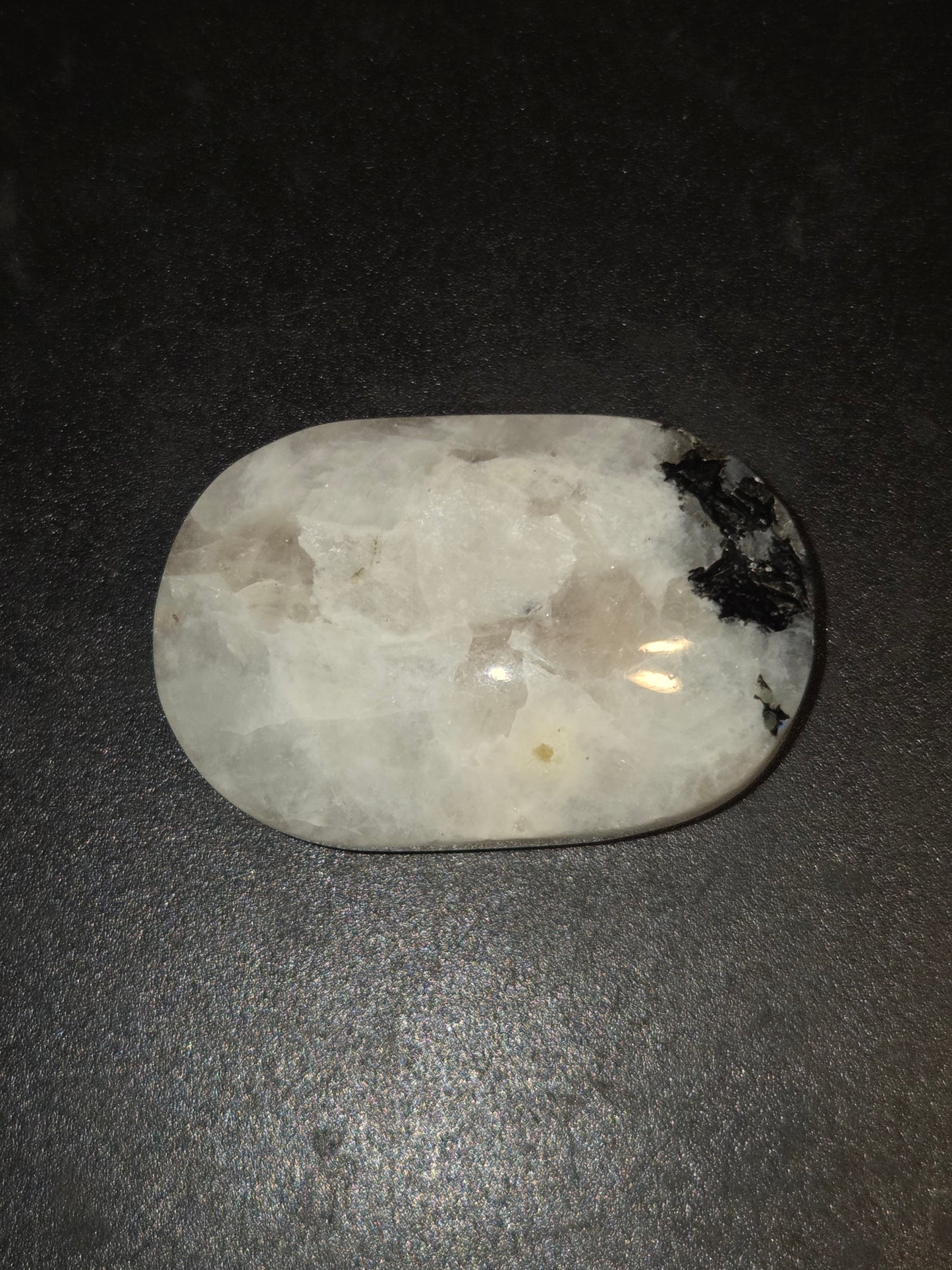 Rainbow moonstone palm stone