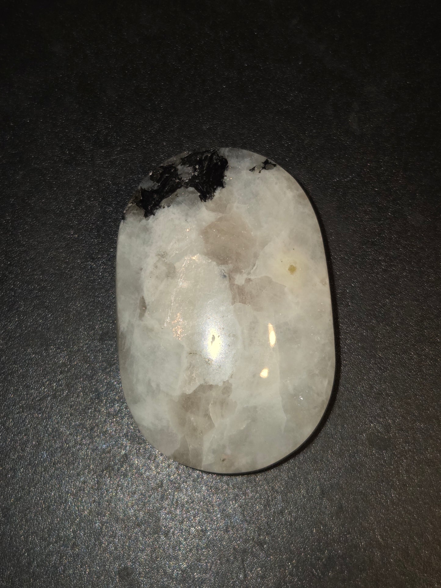 Rainbow moonstone palm stone