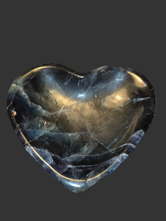 Black fluoride heart dish