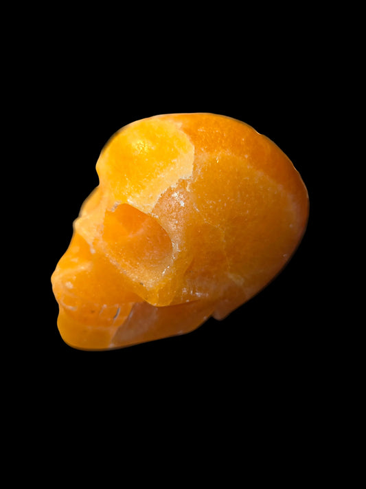 Honey calcite skull