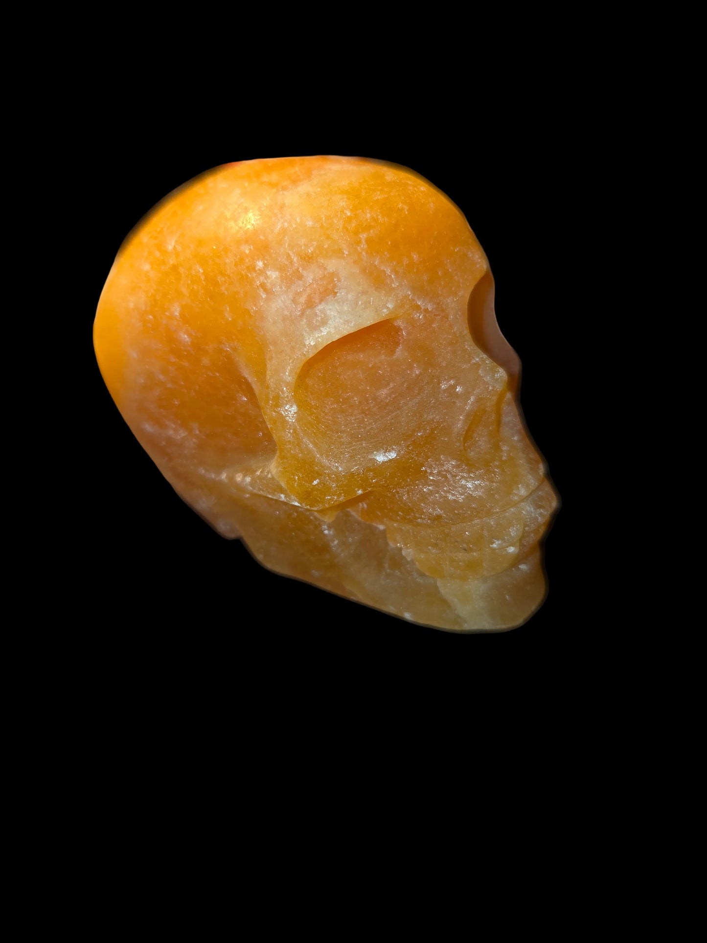 Honey calcite skull