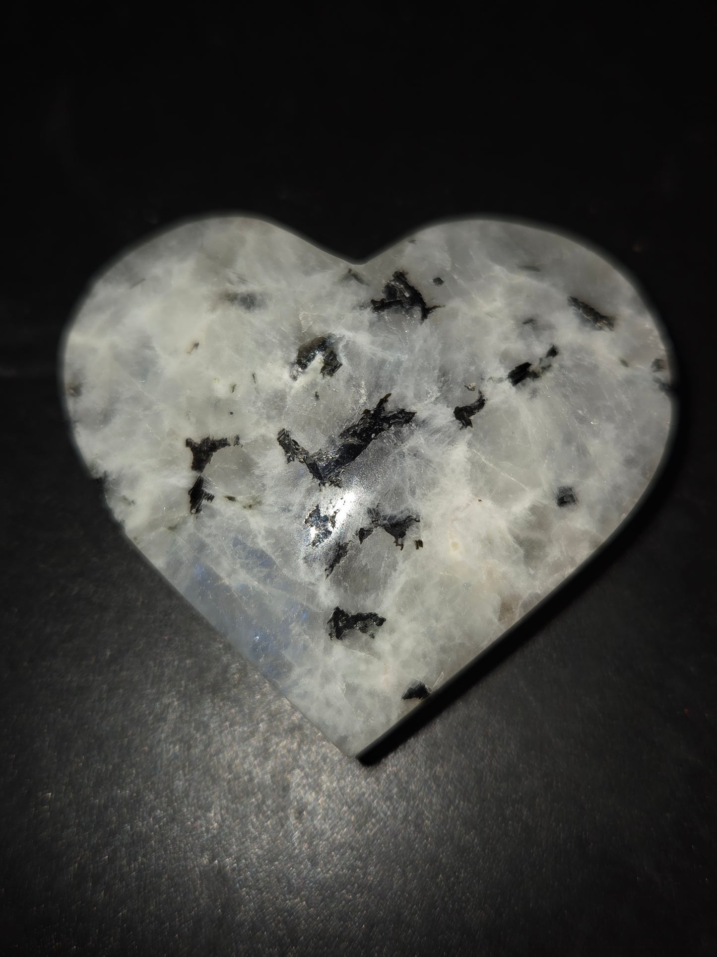 Rainbow moon stone heart
