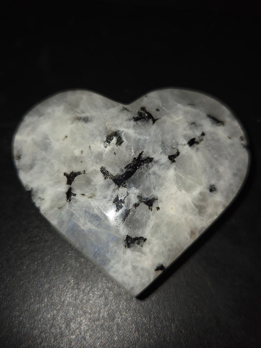 Rainbow moon stone heart