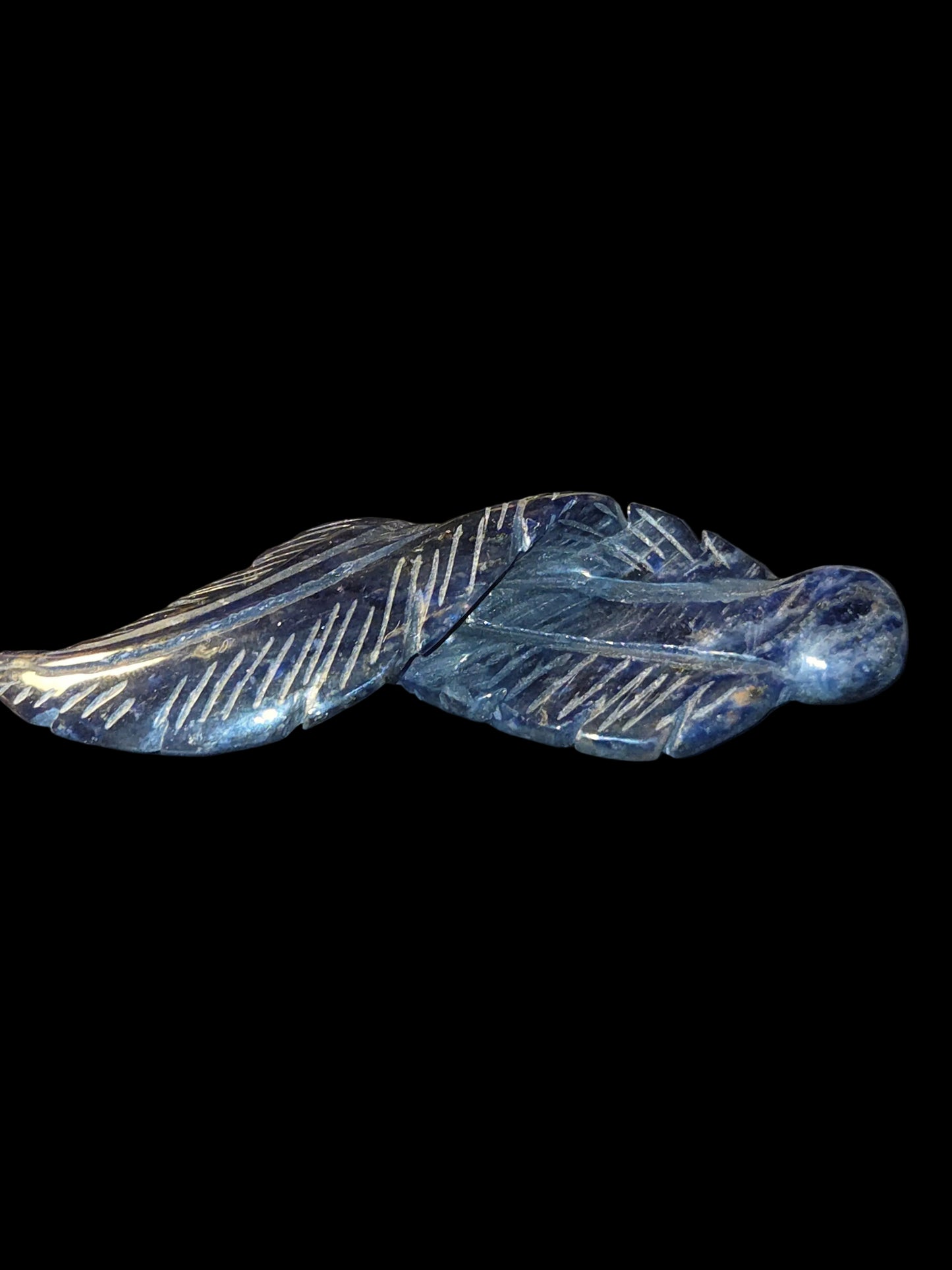 Lapis Lazuli feather carving