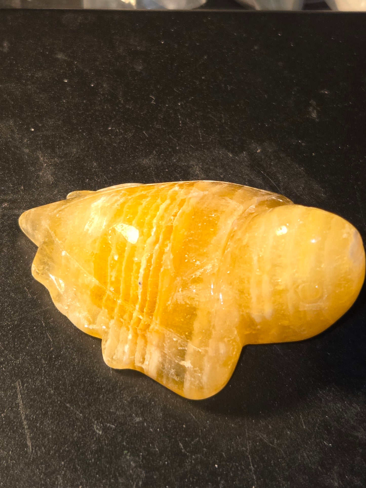 Citrine turtle carving