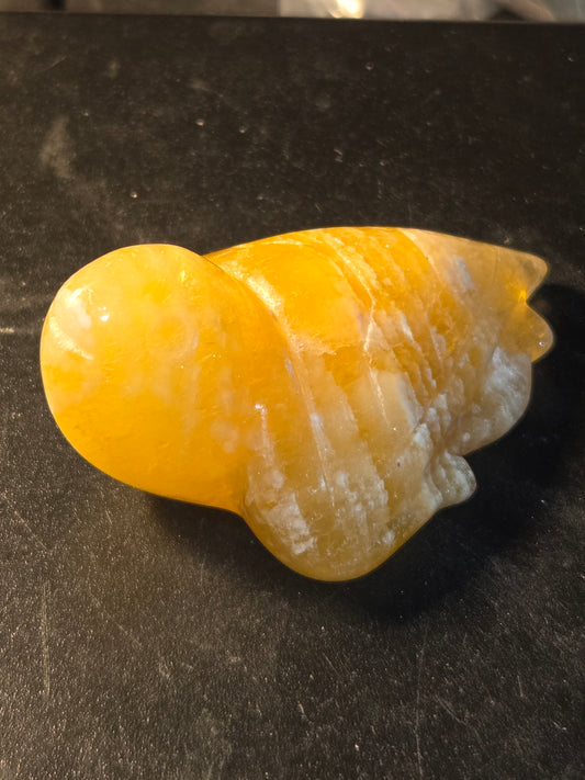 Citrine turtle carving