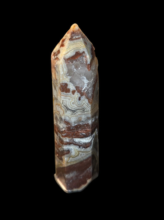 Mexican lace agate tower