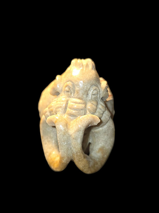 Desert jasper woolly mammoth carving