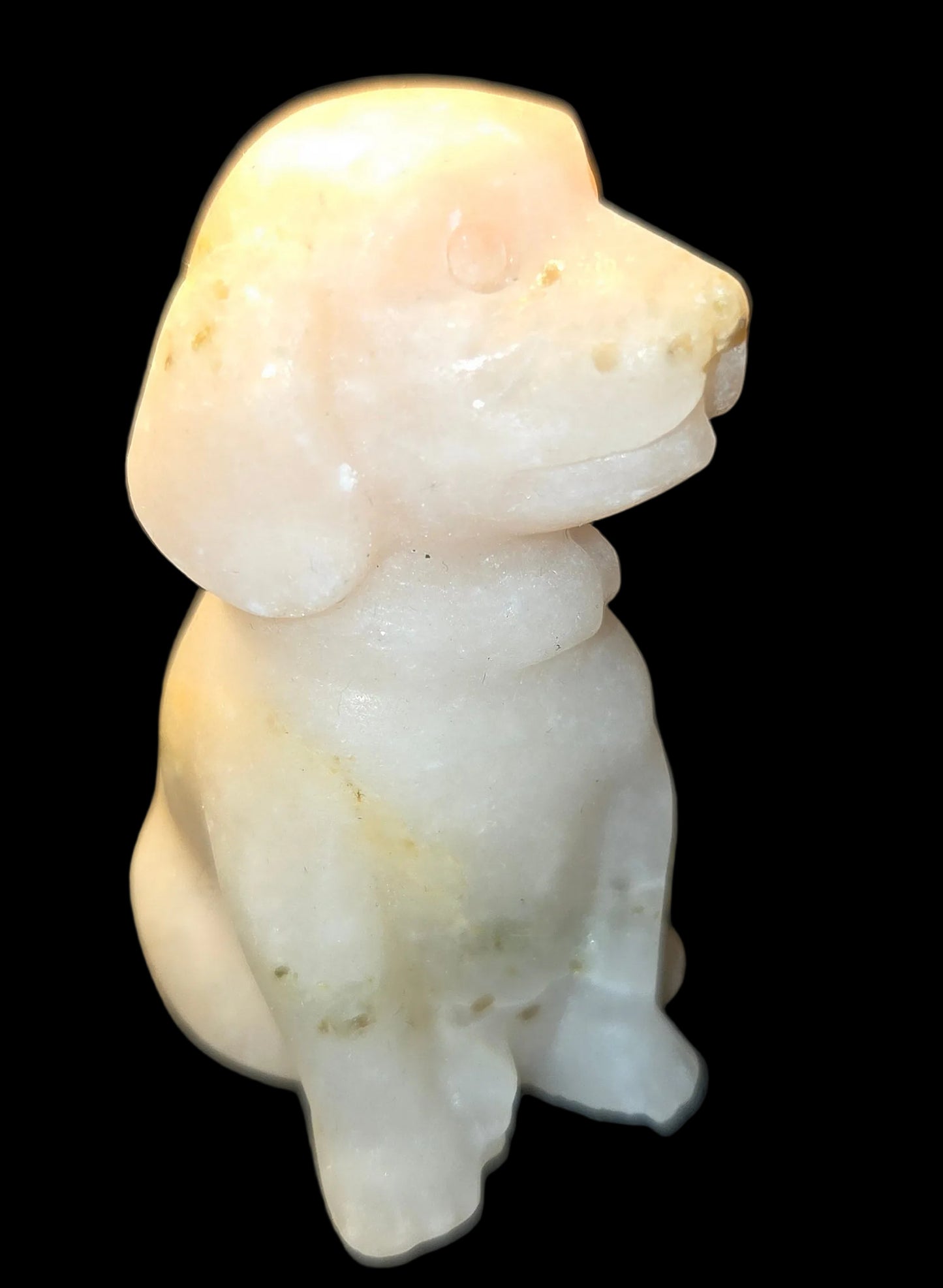 White marble dog carving