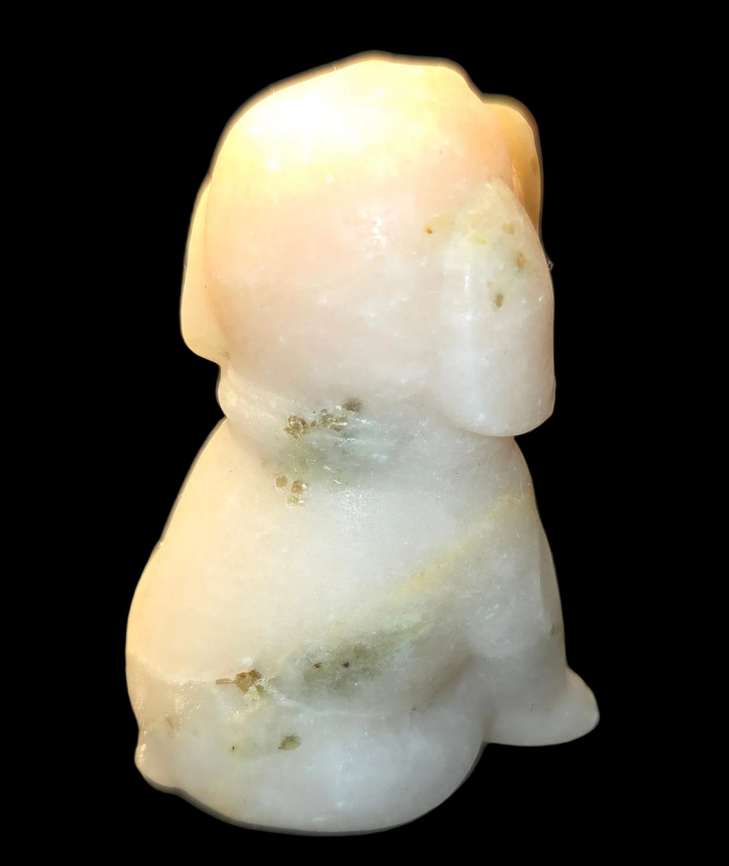 White marble dog carving