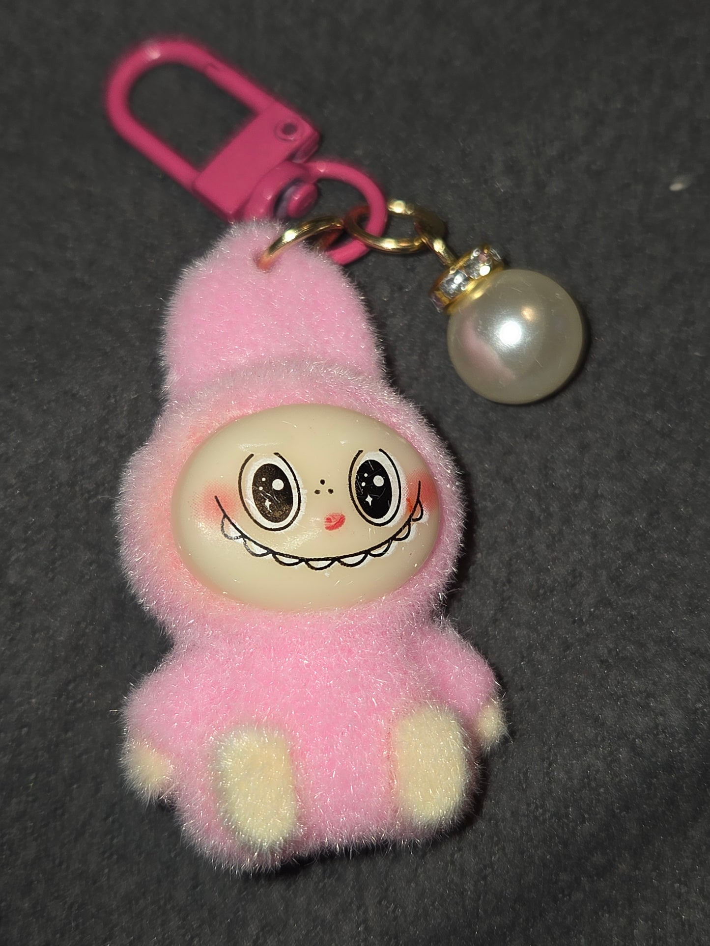 Authentic pop mart the monster the Labubu keychain Fuzzy Labubu keychain