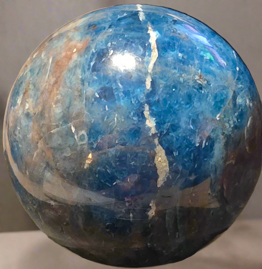 Blue apatite sphere