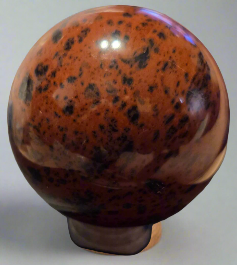 Mahogany obsidian sphere